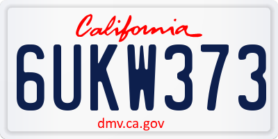 CA license plate 6UKW373