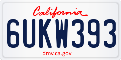 CA license plate 6UKW393