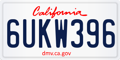 CA license plate 6UKW396