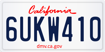 CA license plate 6UKW410