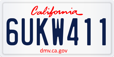 CA license plate 6UKW411