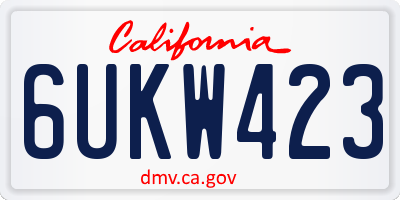 CA license plate 6UKW423