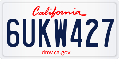 CA license plate 6UKW427