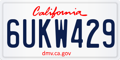CA license plate 6UKW429
