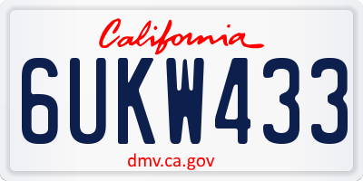 CA license plate 6UKW433