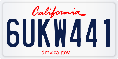 CA license plate 6UKW441