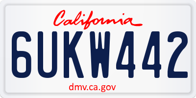 CA license plate 6UKW442
