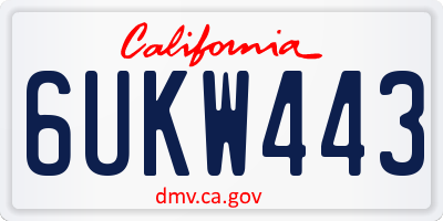 CA license plate 6UKW443
