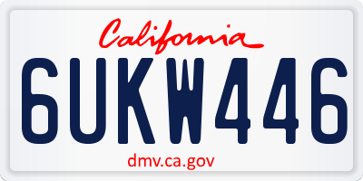 CA license plate 6UKW446