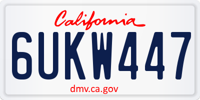 CA license plate 6UKW447