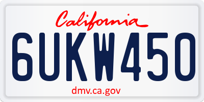 CA license plate 6UKW450