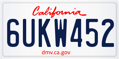CA license plate 6UKW452