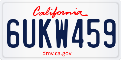 CA license plate 6UKW459