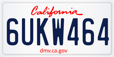 CA license plate 6UKW464