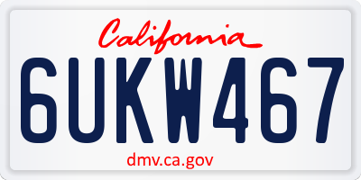 CA license plate 6UKW467