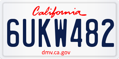 CA license plate 6UKW482