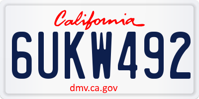 CA license plate 6UKW492