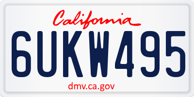 CA license plate 6UKW495