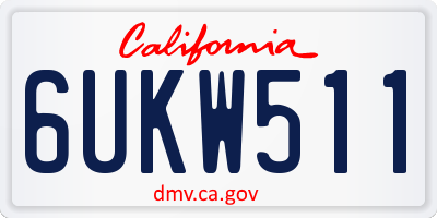 CA license plate 6UKW511