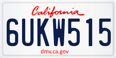 CA license plate 6UKW515