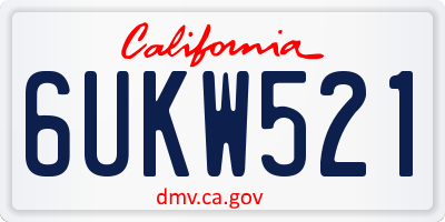 CA license plate 6UKW521
