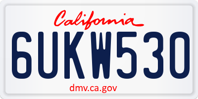 CA license plate 6UKW530