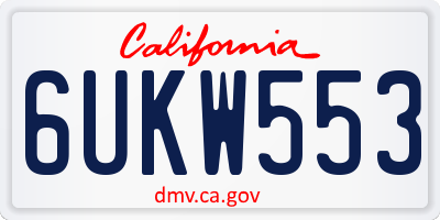 CA license plate 6UKW553