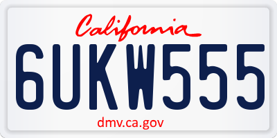 CA license plate 6UKW555
