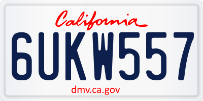 CA license plate 6UKW557