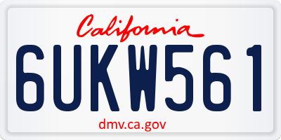 CA license plate 6UKW561