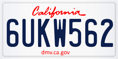 CA license plate 6UKW562
