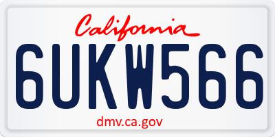 CA license plate 6UKW566