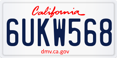 CA license plate 6UKW568