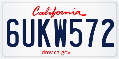 CA license plate 6UKW572