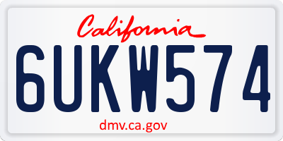 CA license plate 6UKW574