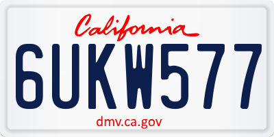 CA license plate 6UKW577