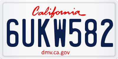 CA license plate 6UKW582