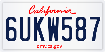 CA license plate 6UKW587