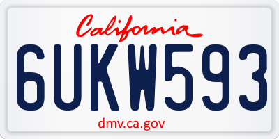 CA license plate 6UKW593