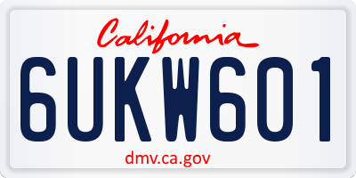 CA license plate 6UKW601