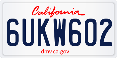CA license plate 6UKW602