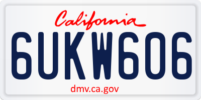 CA license plate 6UKW606