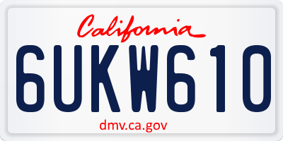 CA license plate 6UKW610