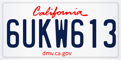 CA license plate 6UKW613