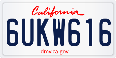 CA license plate 6UKW616