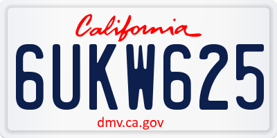 CA license plate 6UKW625