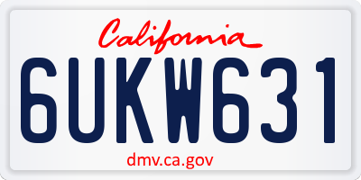 CA license plate 6UKW631