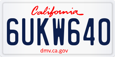 CA license plate 6UKW640
