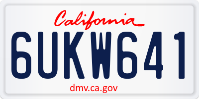 CA license plate 6UKW641