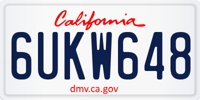 CA license plate 6UKW648